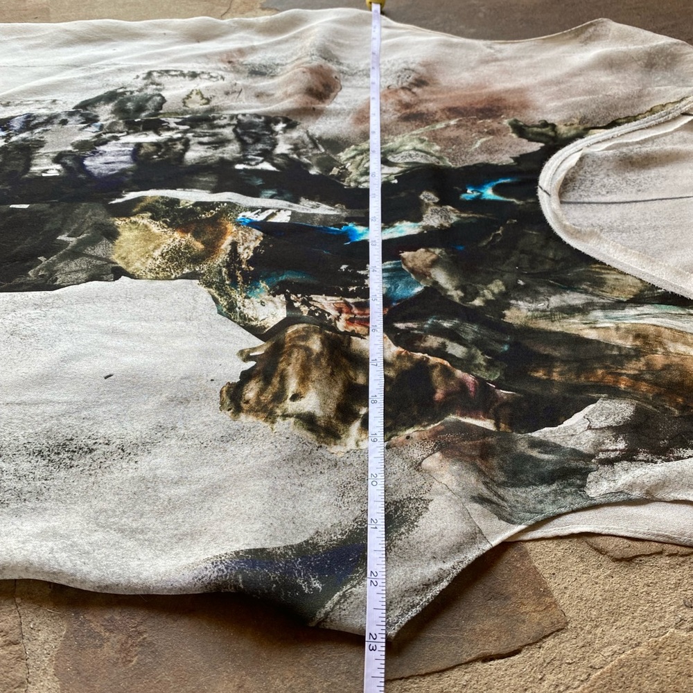 Women’s Helmut Lang Carrion abstract print sheer silk top - Picture 8 of 10